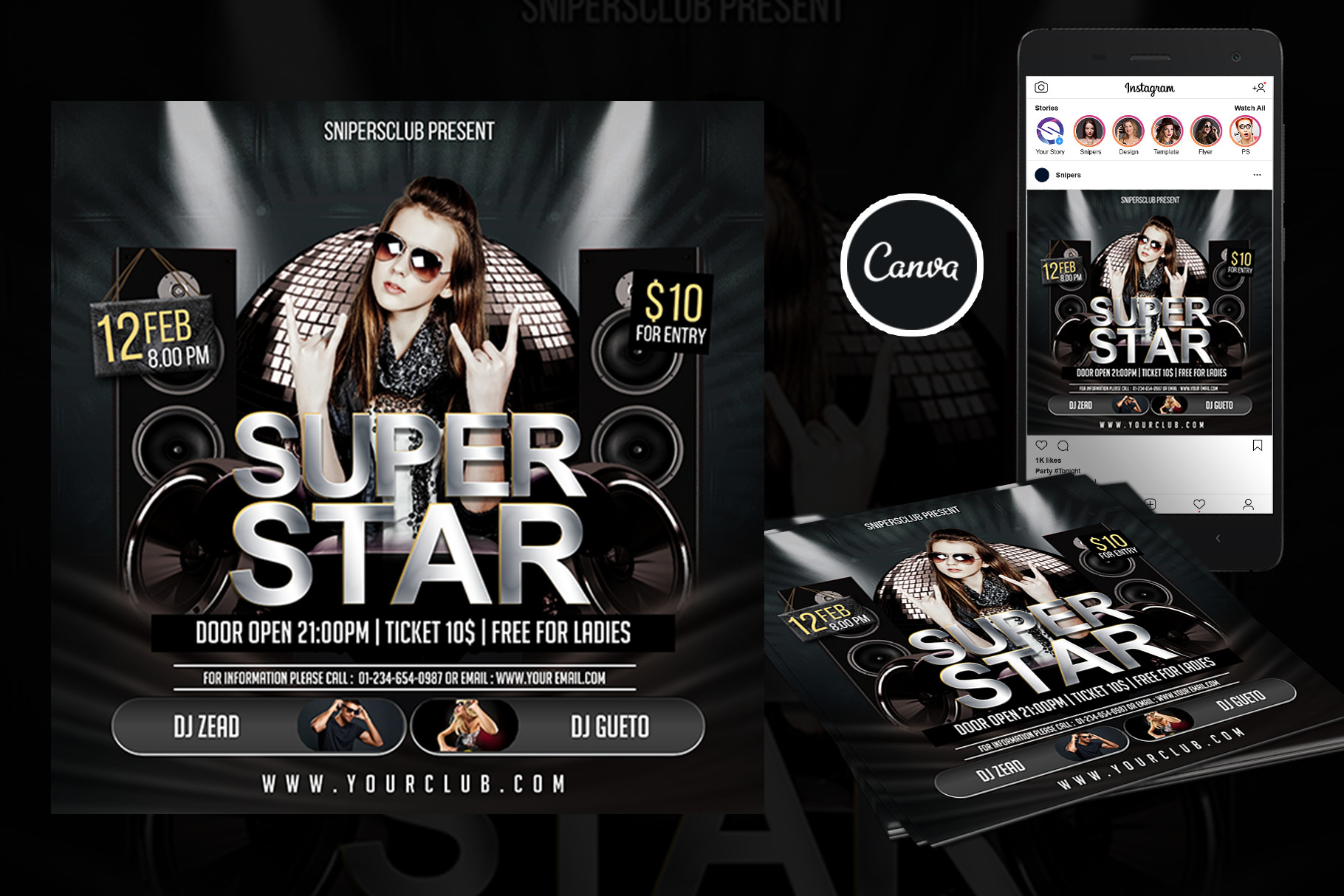 Superstar Event Flyer Canva Template
