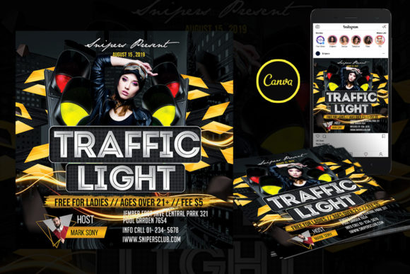 Traffic Light Event Flyer Canva Template