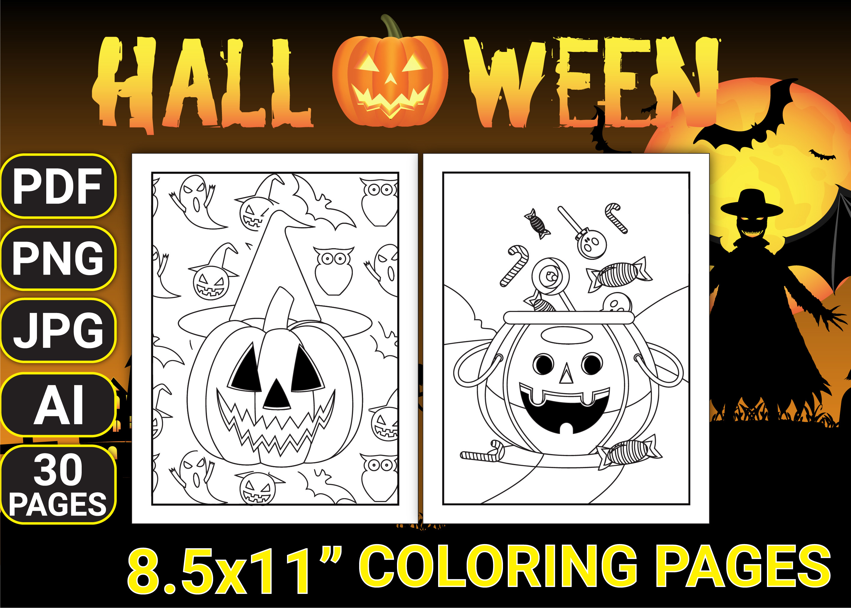 Halloween Coloring Book for Kids Graphic by KDP STORE · Creative Fabrica