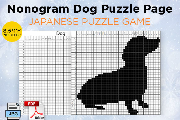 Nonogram Dog Puzzle Page 12 Grafika Wnętrza KDP Przez KDP Booster