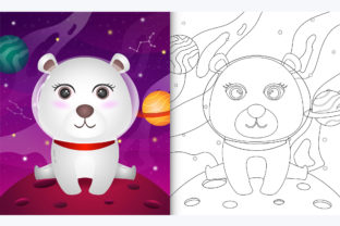 Polar Bear Space 2 - Coloring Page Graphic by wijayariko · Creative Fabrica