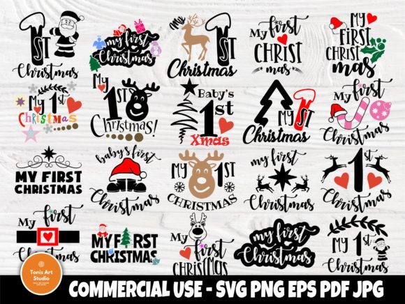 My First Christmas SVG Bundle – 20 Baby Holiday Milestone Designs
