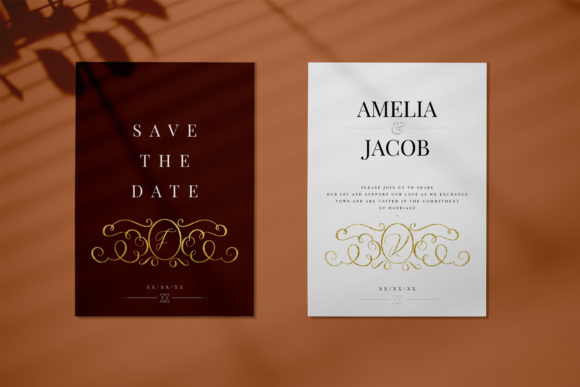 Decorative Monogram Font PNG with transparent background - Preview 2