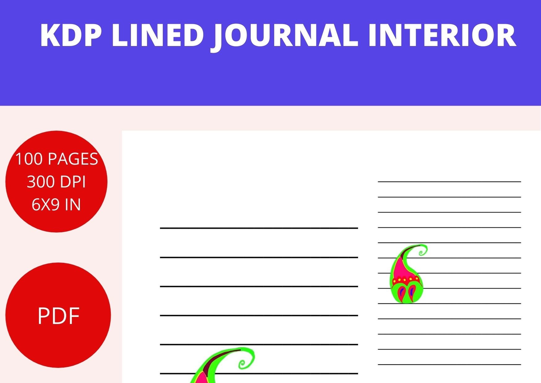 KDP LINED JOURNAL PDF BOOK Graphic by CREATILORY · Creative Fabrica