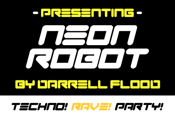 Neon Robot Font PNG with transparent background - Preview 1