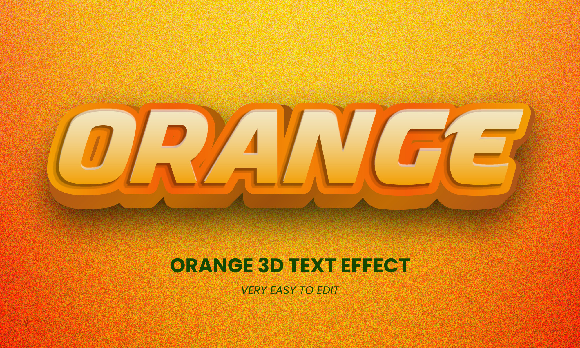 Orange Editable 3d Text Effect Graphic by gdmahmudart · Creative Fabrica
