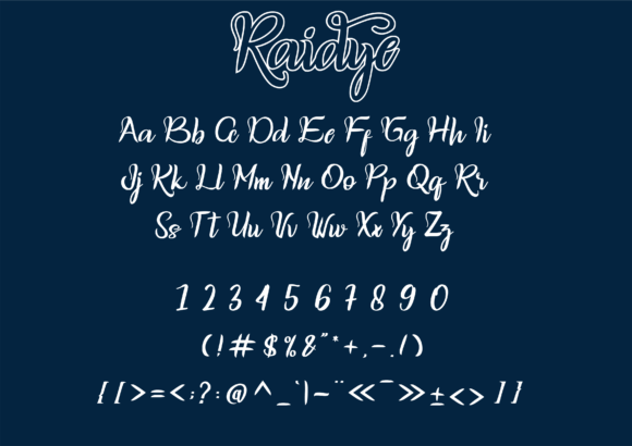 Raidye Font PNG with transparent background - Preview 1