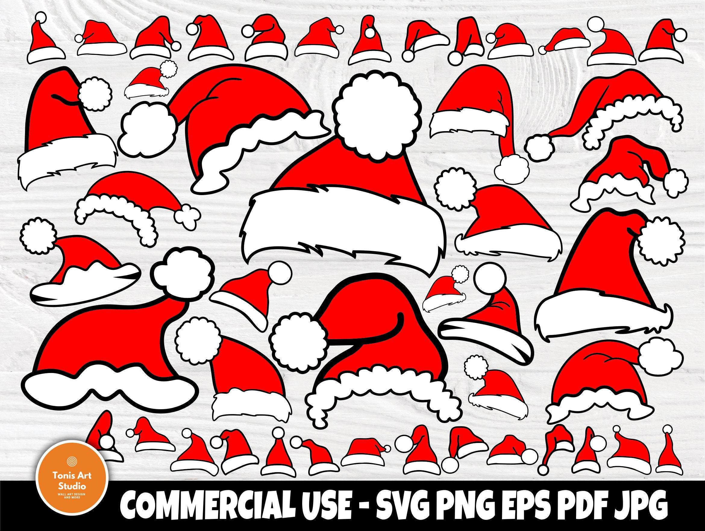 Santa Hat SVG Bundle, Funny Christmas