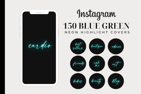 150 Blue Green Instagram Highlight Cover