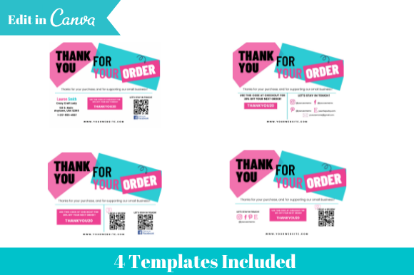 Business Thank You Card CANVA Template,