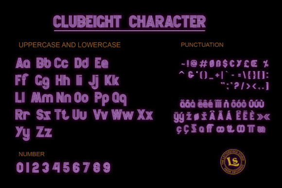 Clubeight Font font preview - 4