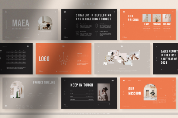 Maea - Elegant Brand Identity PPT Grafika Szablony Prezentacji Przez peterdraw
