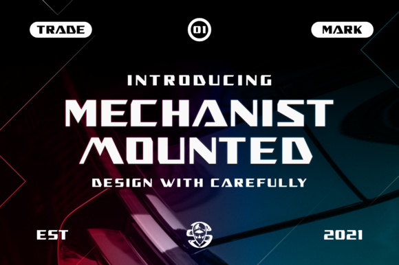 Mechanist Mounted Font PNG with transparent background - Preview 1