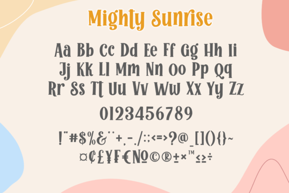 Mighty Sunrise Font PNG with transparent background - Preview 1