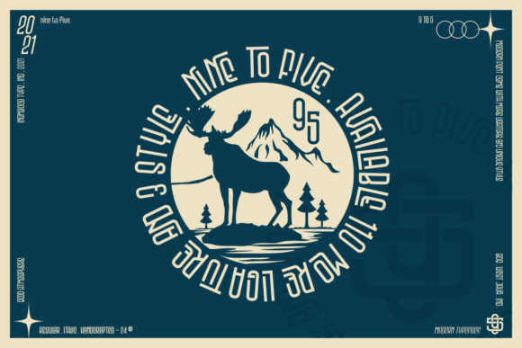 Nine to Five Font PNG with transparent background - Preview 4