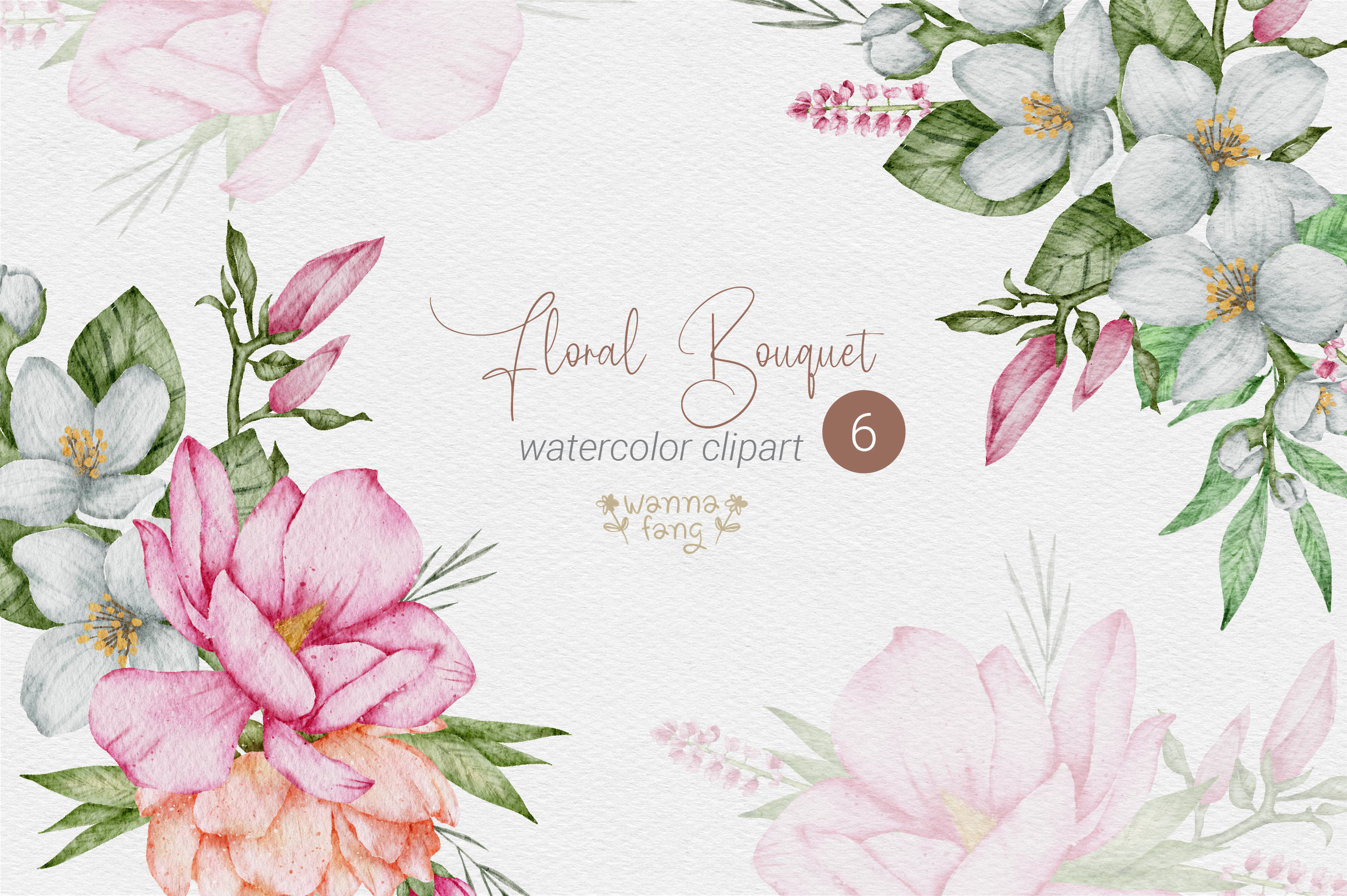 Blooming Wedding Flower Bouquet Clipart Graphic by Wannafang · Creative ...