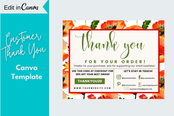 Business Thank You Card CANVA Template