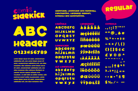 Comic Sidekick Font PNG with transparent background - Preview 2