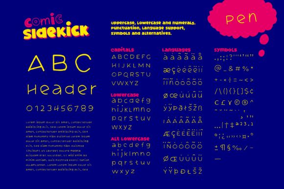 Comic Sidekick Font PNG with transparent background - Preview 6