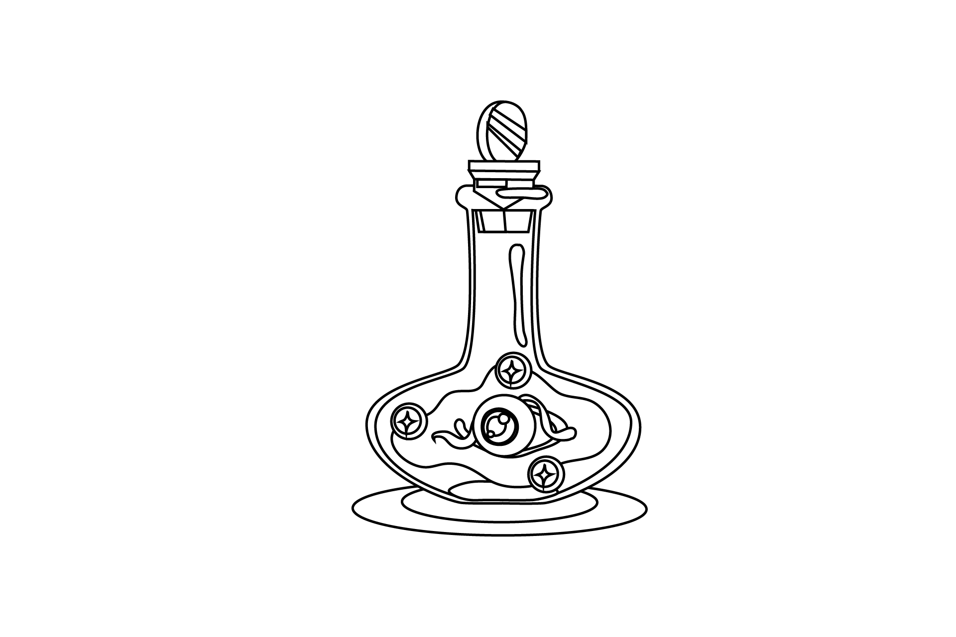 Elixir and Eyeball Icon Outline Design Graphic by ...