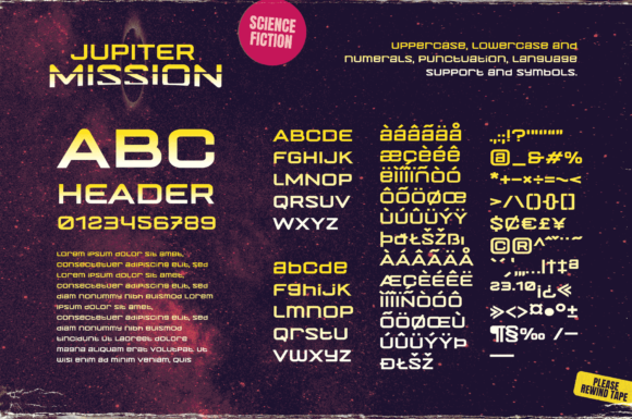 Jupiter Mission Font PNG with transparent background - Preview 2