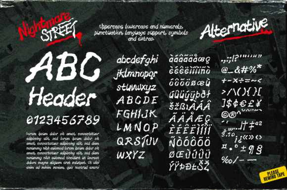 Nightmare Street Font PNG with transparent background - Preview 3