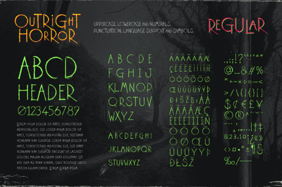 Outright Horror Font PNG with transparent background - Preview 2