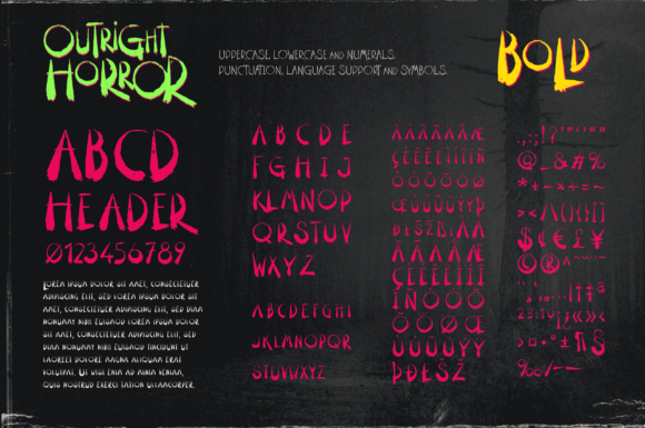 Outright Horror Font PNG with transparent background - Preview 3