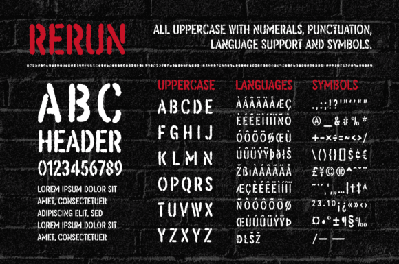 ReRun Font PNG with transparent background - Preview 1