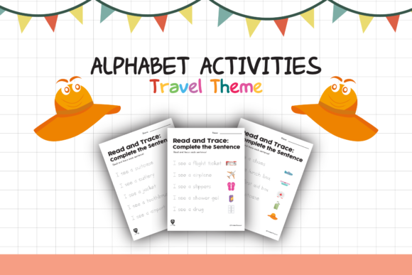 Worksheet Travel Read and Trace for Kids Graphic K By materialforkidsid