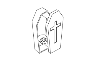 Box Horror Icon Graphic Design Outline Graphic by ...