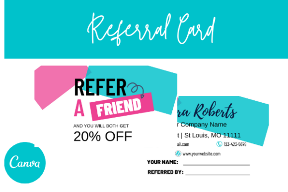 Business Referral Card, CANVA Template