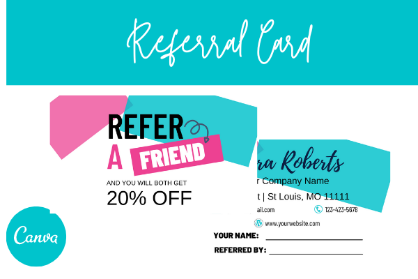 Business Referral Card, CANVA Template