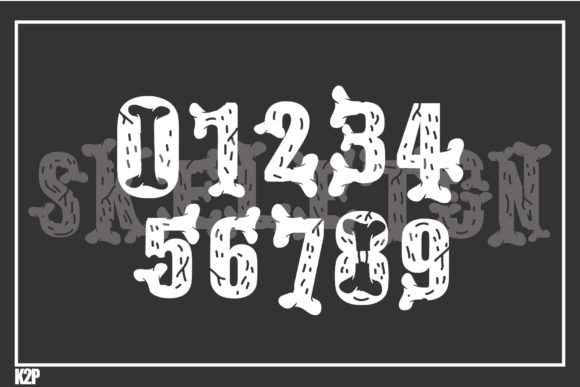 Skeleton Halloween Font PNG with transparent background - Preview 2