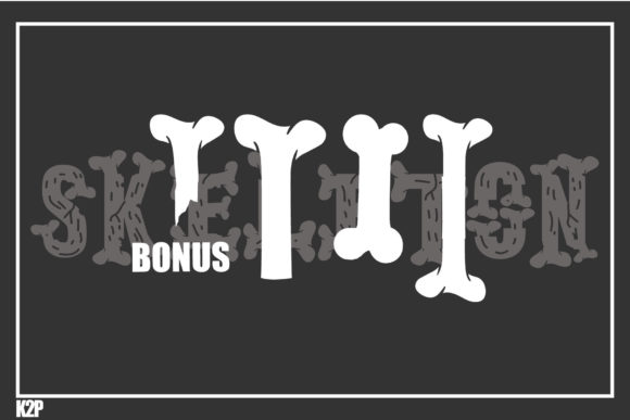 Skeleton Halloween Font PNG with transparent background - Preview 3