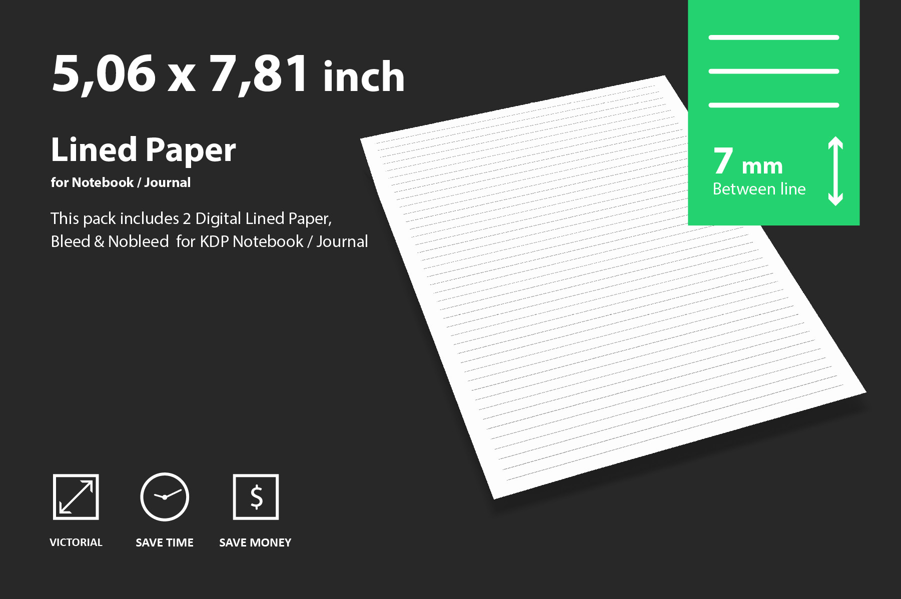 Display Line Paper Digital Lined Paper 7mm Graphic by Creativekdp · Creative Fabrica