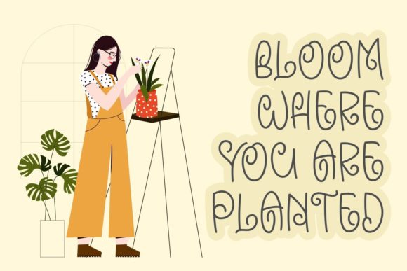 Mom's Plant Font PNG with transparent background - Preview 1