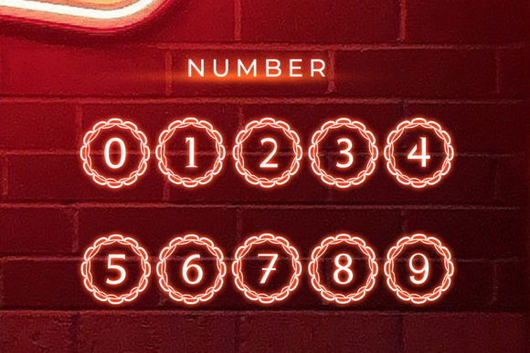 Monogram Neon Font PNG with transparent background - Preview 3