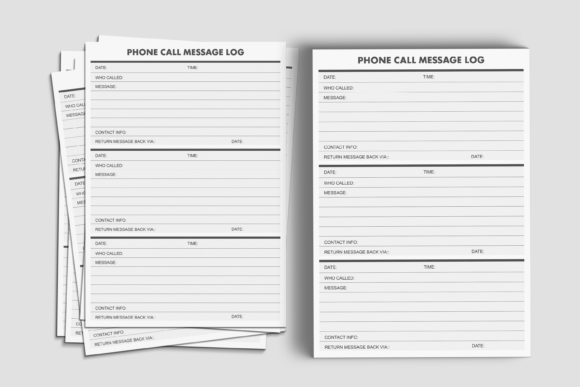 Phone Call Message Log,Phone Message Log Graphic by 