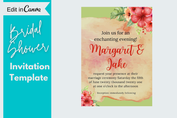 Tropical Wedding Invitation, Canva