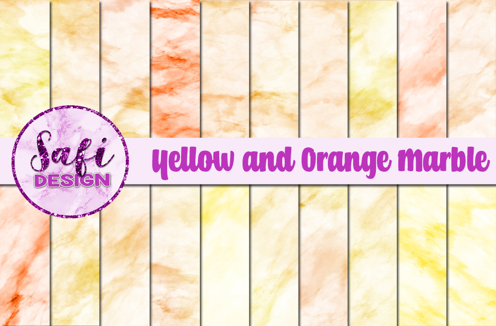 Yellow and Orange Marble Digital Papers Graphic by Safi Designs ...