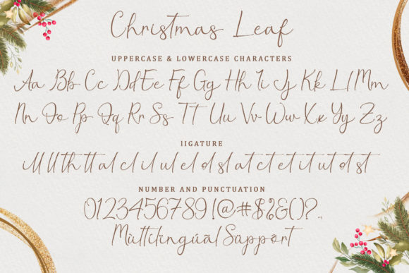 Christmas Leaf Font - Preview 5
