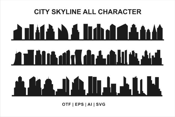 City Skyline Font PNG with transparent background - Preview 1