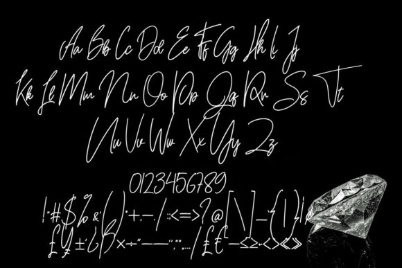 Diamond Signature Font PNG with transparent background - Preview 4