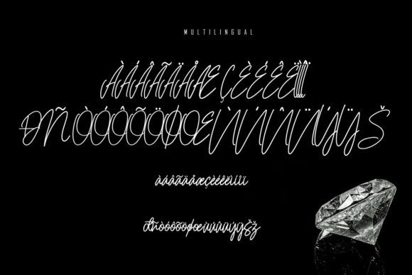 Diamond Signature Font PNG with transparent background - Preview 5