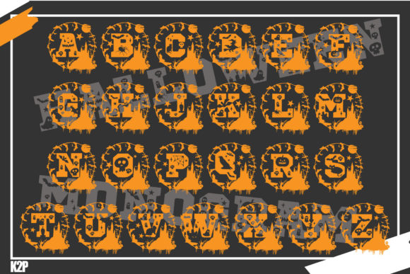 Halloween Monogram Font - Preview 2