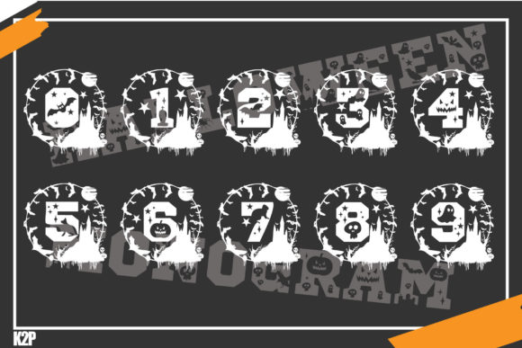 Halloween Monogram Font - Preview 3
