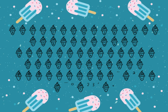 Ice Creamy Font PNG with transparent background - Preview 1