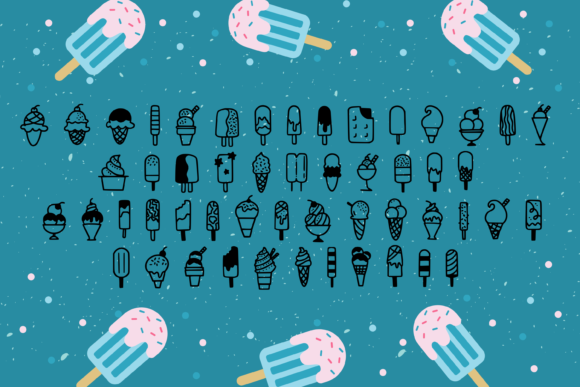 Ice Creamy Font PNG with transparent background - Preview 2