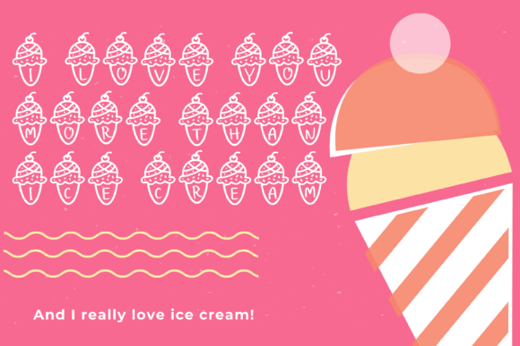 Ice Creamy Font PNG with transparent background - Preview 3